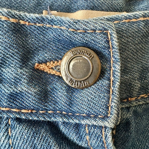 NEW Woman Within 100% cotton denim button front a-line maxi skirt - Picture 4 of 7